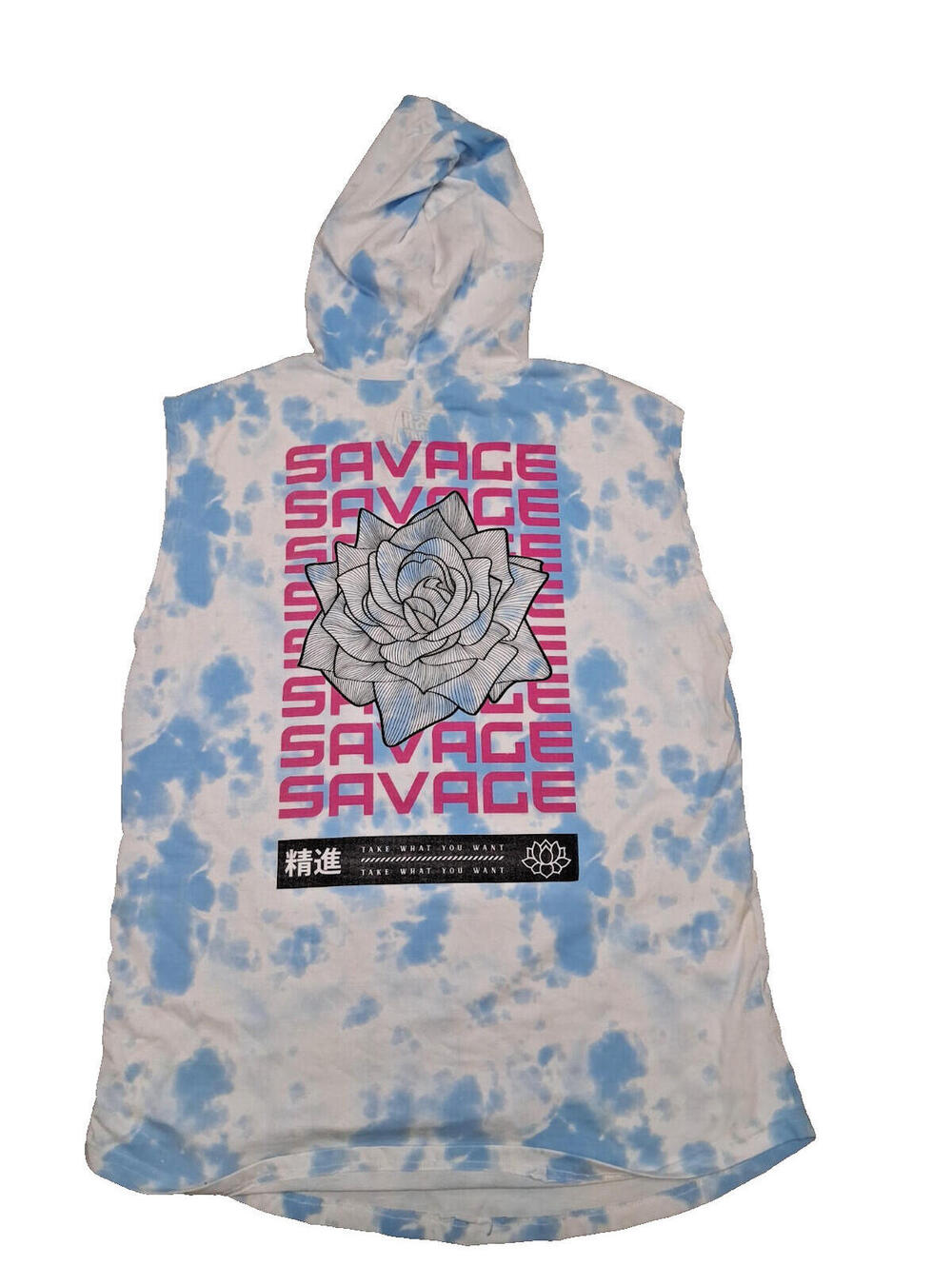 Fresh Laundry XL Savage Hooded Cotton Tank Shirt Tee Top 2-Sided